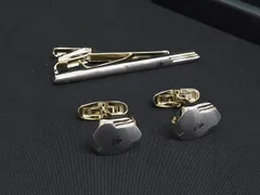 ■極美品■ KENZO ケンゾー カフリンクス カフスボタン タイクリップ タイピン 2点セット メンズ シルバー系×ゴールド系 DN9173のサムネイル