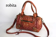 ロビタ robita 編み込み 2way レザー ショルダーバッグ バック レディース メンズ アメカジ 古着 鞄 牛革 赤茶色 中古 おしゃれ オシャレ 通勤 通学 トートバッグのサムネイル