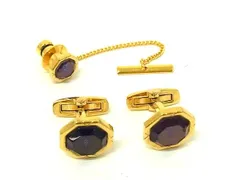 ■美品■ YVESSAINTLAURENT イヴサンローラン ヴィンテージ カフリンクス タイチェーン  2点セット ゴールド系×ブルー系 DN9343のサムネイル