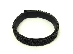 ■美品■ SWAROVSKI スワロフスキー ラインストーン ブレスレット バングル アクセサリー レディース ブラック系 DN9433のサムネイル