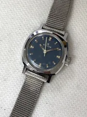 EDOX エドックス 手巻き 腕時計 レディース 青文字盤 ラウンドフェイス デイト 稼働 ys060203のサムネイル