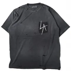 LOCAL AUTHORITY ローカルオーソリティー アメリカ製 LA Slash Destroyed Tee スラッシュ デストロイド Tシャツ L BLACK 半袖 定価33,000円 ダメージ加工 トップス g27300のサムネイル