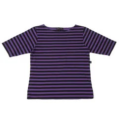 アニエスベーagnes b. コットンボーダーTシャツ 紫黒イのサムネイル