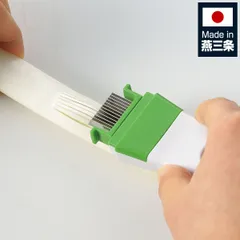 ねぎスライサー フルベジスマイル 白髪ねぎカッター （ 白髪ねぎ用 白髪ねぎピーラー スライサー 白髪ネギカッター 葱 長ネギ 長ねぎ 長葱 細ねぎ キャップ付き 便利グッズ 下ごしらえ キッチンツール )のサムネイル