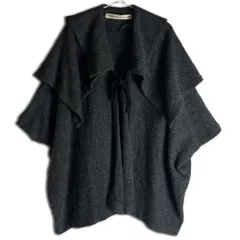 【80s】COMME des GARCONS ニット ケープコート ポンチョ チャコールグレー コムデギャルソン 2000000025803のサムネイル