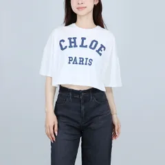 クロエ CHLOE レディース キッズ Tシャツ C20862 半袖 ロゴTシャツ クロップド丈 100％ コットンのサムネイル