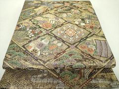 平和屋着物□豪華振袖 駒刺繍 総絞り 草花文 金糸 正絹 逸品