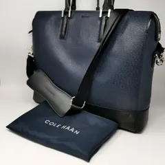 COLE HAAN コールハーン ビジネスバッグ ネイビー 大容量 保存袋付 中古美品 管理番号KKVKSKO1734のサムネイル