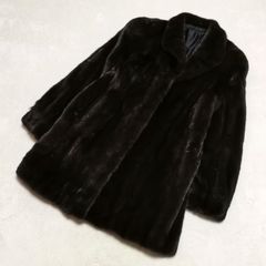 希少☆シェアードミンク サガミンク 毛皮 リアルファーコート 銀サガ