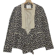3.1 Phillip Lim 3.1フィリップリム テーラードジャケット ショールカラー シルク100％ ヒョウ柄 ベージュ×ネイビー 0【S】 レディース 【中古】のサムネイル