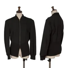 コムデギャルソンCOMME des GARCONS ウールカーブ切替ジップブルゾン 黒Mのサムネイル