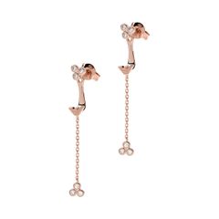 Swarovski Lilia ドロップピアス バタフライ ローズゴールド - メルカリ