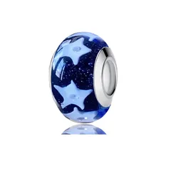 [GUAIHAODE] 本物のムラーノガラス925スターリングシルバーチャームパンドラブレスレット用フラワーチャーム、ブレスレットの星シリーズビーズ (Color-02)のサムネイル
