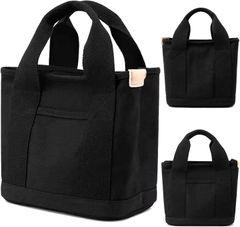 Ailunate Round Tote Bag Golf Bag Golf Pouch Cart Bag Waterproof (Black, 34x29x15cm)