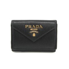 PRADA サフィアーノレザー 三つ折り財布 ブラック - メルカリ