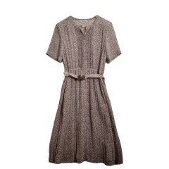 PALAVA ひざ丈ワンピース 7部袖 ペンギン柄 風景画風 size14 PALAVA