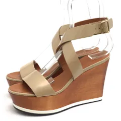 ジバンシー／GIVENCHY サンダル シューズ 靴 レディース 女性 女性用エナメル パテント レザー 革 本革 ベージュ  ウェッジソールのサムネイル