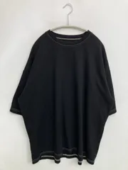 Beno ビーノ Tシャツ/カットソー M ブラック 無地 ミドル丈 半袖 クルーネック(丸首) メンズ レディースのサムネイル