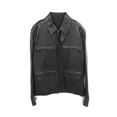 エルメス HERMES 革ジャン ジップアップ ブラック レザー レザージャケット メンズ Used Aのサムネイル