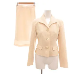 クレージュ courreges セットアップ 5 ジャケット スカート ベージュ テーラードカラー ウール /NL ■ECB005のサムネイル