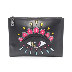 ケンゾー KENZO セカンドバッグ クラッチバッグ アイ ブラック レザー エナメル アイ クラッチバッグ メンズ Used Aのサムネイル