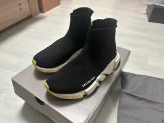 HERMES エルメス ファン Hニット ソックス スニーカー ブラック 36