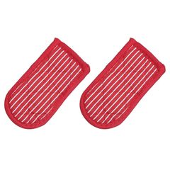 【Brand New】 uxcell Cast Iron Frying Pan Handle Cover, 3.1" x 5.9" Frying Pan/Pot Handle Cover, Handle Sleeve, Heat Resistant, Kitchen Baking Cookware, Red and White Stripe, 2pcs