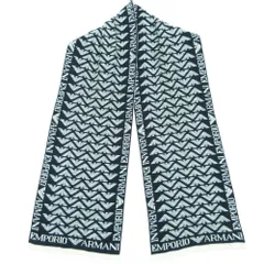 Emporio Armani エンポリオ・アルマーニ マフラー ロゴ総柄 マフラー 30×160 ホワイト メンズ 【中古】のサムネイル