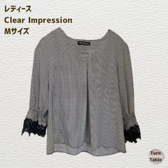 Clear Impression／袖口レース 七分袖ブラウス