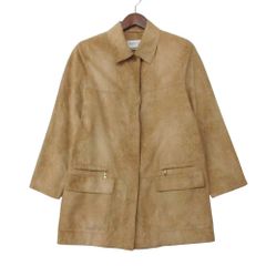 レリアン【M】カシミヤ混30％ チェスターコート ヘリンボーン柄