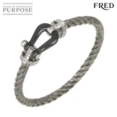 フレッド FRED フォース10 LM ハーフダイヤ ブレスレット #16 セラミック K18 WG ホワイトゴールド ケーブル 750 Bracelet 90328227のサムネイル