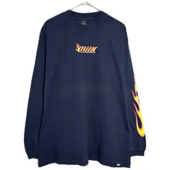 Quiksilver クイックシルバー ファイヤーパターン 長袖Ｔシャツ ネイビー(メンズ L)中古 古着 Y4577のサムネイル