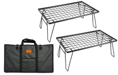 キャンピングムーン(CAMPING MOON) フィールドラック キャンプ ラック 折り畳みラック ブラック 収納バック付き 本体T-230 2点セット T-230-2Tのサムネイル