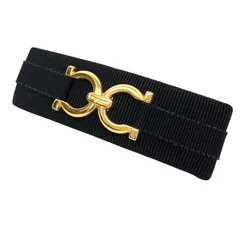 SalvatoreFerragamo フェラガモ ガンチーニ バレッタ ブラック×ゴールド金具 へアアクセサリー aq13074のサムネイル