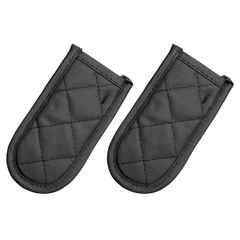 【Brand New】 uxcell Cast Iron Frying Pan Handle Cover, 3.1" x 5.9" Frying Pan/Pot Handle Cover, Handle Sleeve, Heat Resistant, Kitchen Baking Cooking Utensil, Black, 2pcs