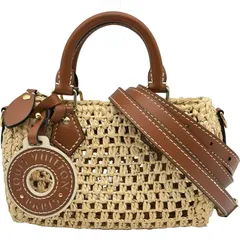 ルイ・ヴィトン LOUIS VUITTON ナノ・スピーディ M83525 ベージュ/ブラウン LVバイザプール ラフィア レディース ハンドバッグのサムネイル