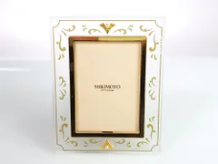 ミキモト　MIKIMOTO　ミニパール付　フォトフレーム　写真立て　フォトスタンド　縦横両用　クリアホワイト×ゴールドカラー　送料無料のサムネイル