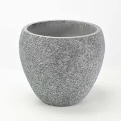 セメント調ラウンド鉢 大 5号 墨黒 外寸16.5cm 内寸13cm 高さ14.5cmのサムネイル