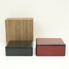 塗匠 五代 川端近左 利休形 縁高 菓子器 共箱 片木目五色縁高 共箱