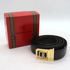 ロベルタ・ディ・カメリーノ ベルト ロゴバックル レザー 伊製 ブランド 小物 メンズ ブラック Roberta di Camerino 【中古】のサムネイル