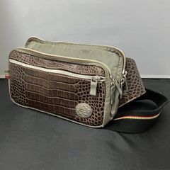 美品 Roen ロエン クロコ型押し ボディバッグ スリング ドクロ