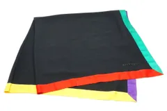 ジバンシィ ヴィンテージ 136cm 大判ショール ストール スカーフ ウール マルチカラー パイピング ウール 黒 ブラック GIVENCHY 6330kのサムネイル