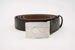 ブルネロクチネリ シルバー バックル ベルト メンズ クロコダイル レザー SV800 茶 ブラウン BRUNELLO CUCINELLI 6624kのサムネイル