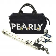 【美品】パーリーゲイツ×PEANUTS カートバッグ ネイビー×白 スヌーピー ショルダーストラップ ゴルフ 2024年モデル PEARLY GATESのサムネイル