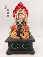 極美品】真如苑 伊藤真乗作 十一面観世音菩薩 金メッキ仏像 木製箱付き