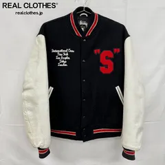 STUSSY/ステューシー OLD 90s USA製 BURLY GEAR ワッペン付き 袖レザースタジャン/XLのサムネイル