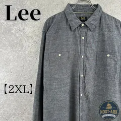 【Lee】グレー 無地 シャンブレー ワークシャツ〔2XL〕のサムネイル