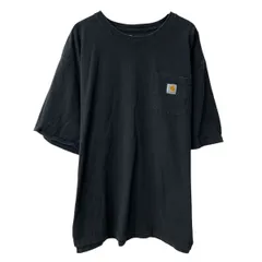 Carhartt 半袖 ロゴTシャツ 4XL ブラック カーハート プルオーバー クルーネック 胸ポケット ロゴ刺繍 カットソー 夏物 a806-7061のサムネイル