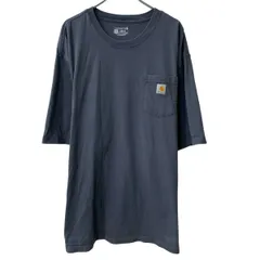 Carhartt 半袖 ロゴTシャツ 4XL スモークブルー カーハート プルオーバー クルーネック 胸ポケット ロゴ刺繍 カットソー 夏物 a806-7064のサムネイル