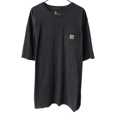 Carhartt 半袖 ロゴTシャツ 2XL ダークグレー カーハート プルオーバー クルーネック 胸ポケット ロゴ刺繍 カットソー 夏物 a806-7066のサムネイル